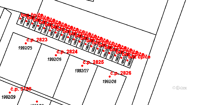 Teplice 39149960 na parcele st. 1992/19 v KÚ Teplice, Katastrální mapa