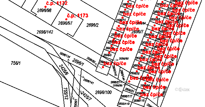 Svatobořice-Mistřín 41990960 na parcele st. 2696/3 v KÚ Svatobořice, Katastrální mapa