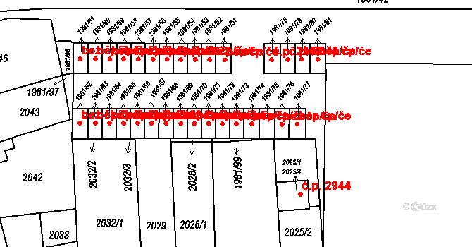 Přerov 43830960 na parcele st. 1981/73 v KÚ Přerov, Katastrální mapa