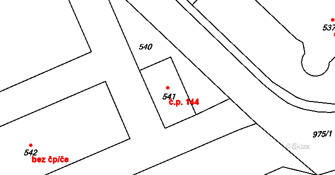 Chuchelná 144 na parcele st. 541 v KÚ Chuchelná, Katastrální mapa