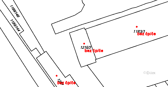 Uherský Brod 47591960 na parcele st. 1215/3 v KÚ Těšov, Katastrální mapa