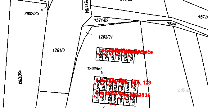 Bučovice 50089960 na parcele st. 1262/2 v KÚ Bučovice, Katastrální mapa