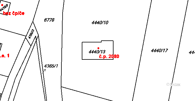 Rychvald 2080 na parcele st. 4440/13 v KÚ Rychvald, Katastrální mapa