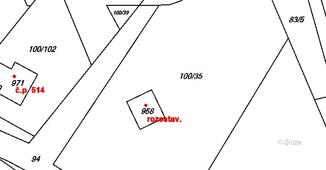 Třemošnice 8 na parcele st. 100/35 v KÚ Třemošnice nad Doubravou, Katastrální mapa