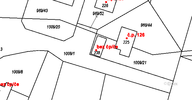 Olešná 91030960 na parcele st. 238 v KÚ Olešná u Havlíčkova Brodu, Katastrální mapa