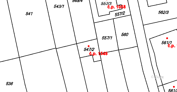 Kylešovice 1548, Opava na parcele st. 547/2 v KÚ Kylešovice, Katastrální mapa