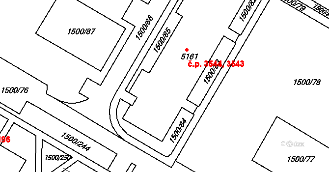 Kroměříž 3543,3544 na parcele st. 5161 v KÚ Kroměříž, Katastrální mapa