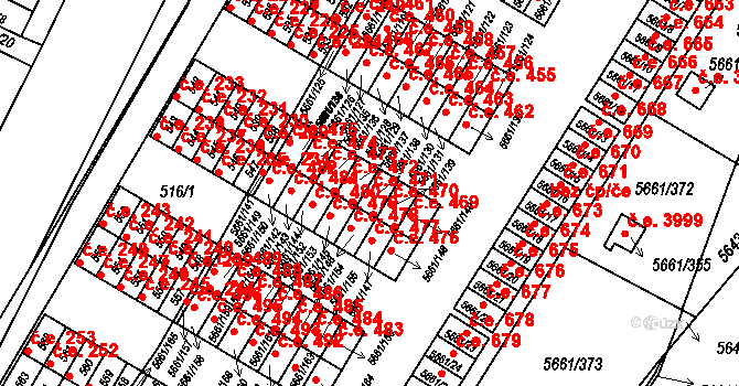 Jihlava 471 na parcele st. 5661/138 v KÚ Jihlava, Katastrální mapa