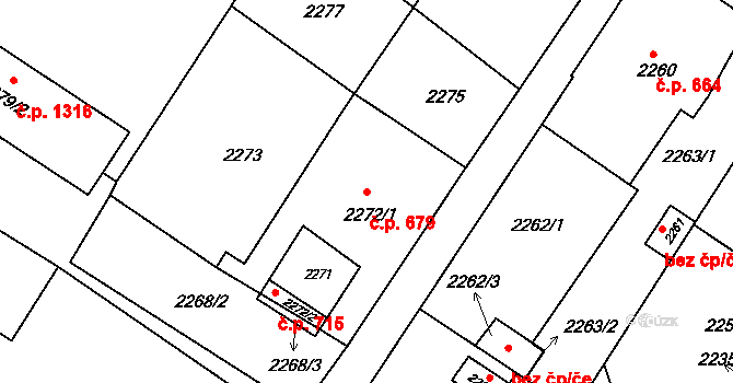 Rýmařov 679 na parcele st. 2272/1 v KÚ Rýmařov, Katastrální mapa