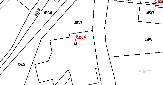 Lestkov 6, Radostná pod Kozákovem na parcele st. 13 v KÚ Lestkov pod Kozákovem, Katastrální mapa