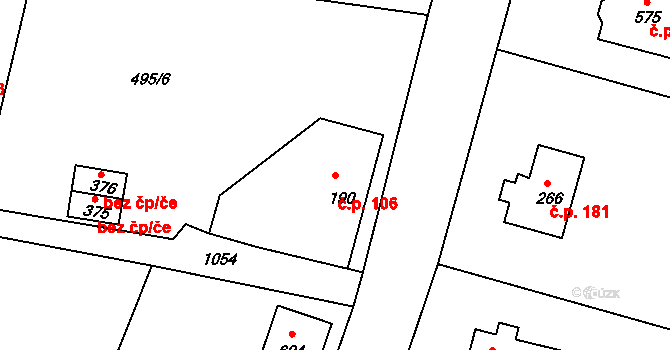 Liberec XXXIII-Machnín 106, Liberec na parcele st. 190 v KÚ Machnín, Katastrální mapa