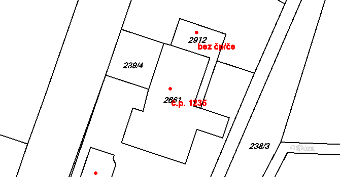 Vodňany II 1235, Vodňany na parcele st. 2661 v KÚ Vodňany, Katastrální mapa