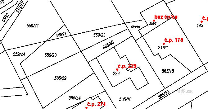 Štěpánov nad Svratkou 65 na parcele st. 565/16 v KÚ Štěpánov nad Svratkou, Katastrální mapa