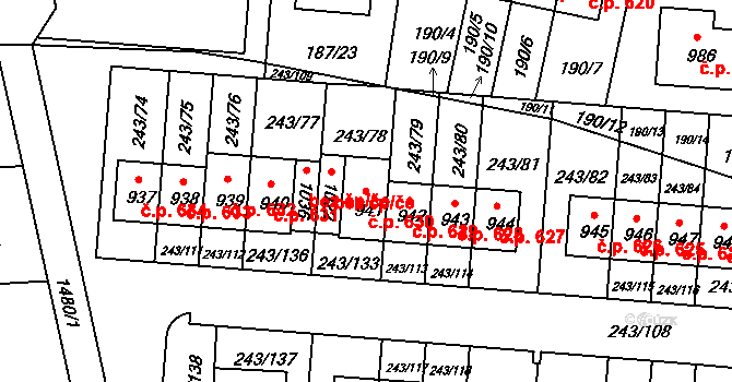 Kudlov 630, Zlín na parcele st. 941 v KÚ Kudlov, Katastrální mapa