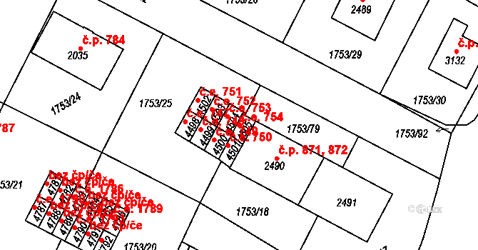 Havlíčkův Brod 754 na parcele st. 4505 v KÚ Havlíčkův Brod, Katastrální mapa