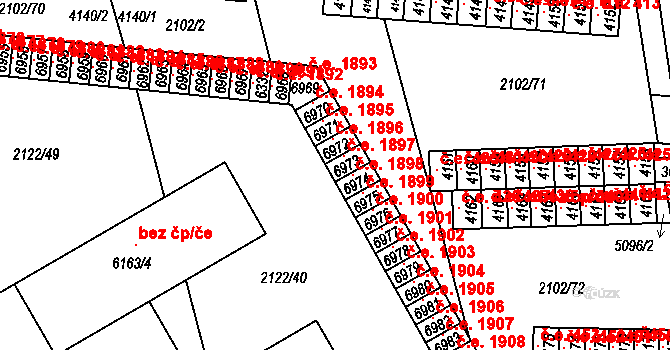 Hodonín 1897 na parcele st. 6973 v KÚ Hodonín, Katastrální mapa