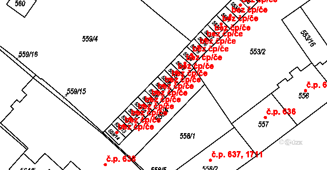 Opava 38087961 na parcele st. 559/7 v KÚ Opava-Předměstí, Katastrální mapa