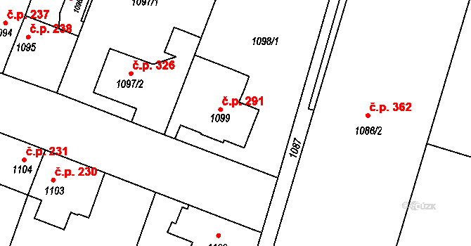 Bohumín 38226961 na parcele st. 1098/2 v KÚ Pudlov, Katastrální mapa