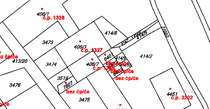 Kroměříž 39056961 na parcele st. 6401 v KÚ Kroměříž, Katastrální mapa
