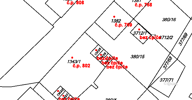 Sušice 39175961 na parcele st. 1343/5 v KÚ Sušice nad Otavou, Katastrální mapa