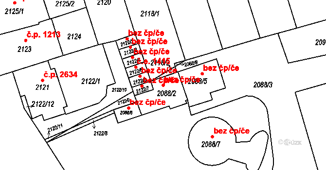 Brno 39467961 na parcele st. 2088/2 v KÚ Královo Pole, Katastrální mapa