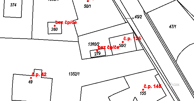 Lázně Bělohrad 39803961 na parcele st. 279 v KÚ Horní Nová Ves, Katastrální mapa