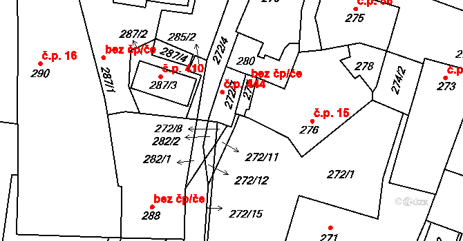 Liteň 40586961 na parcele st. 272/10 v KÚ Liteň, Katastrální mapa