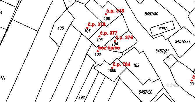 Polešovice 40635961 na parcele st. 103 v KÚ Polešovice, Katastrální mapa