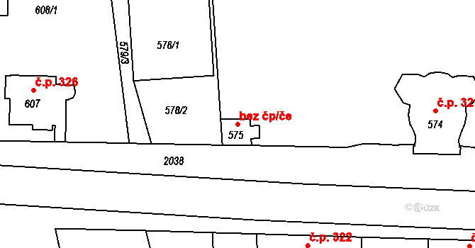 Bechyně 40913961 na parcele st. 575 v KÚ Bechyně, Katastrální mapa