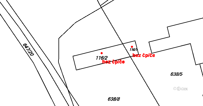 Benešov nad Černou 41286961 na parcele st. 116/2 v KÚ Ličov, Katastrální mapa