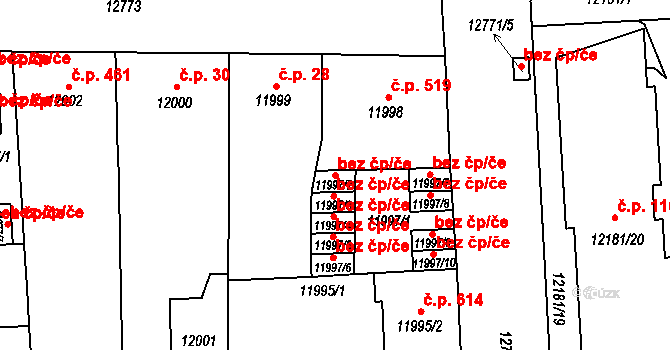 Plzeň 41642961 na parcele st. 11997/2 v KÚ Plzeň, Katastrální mapa