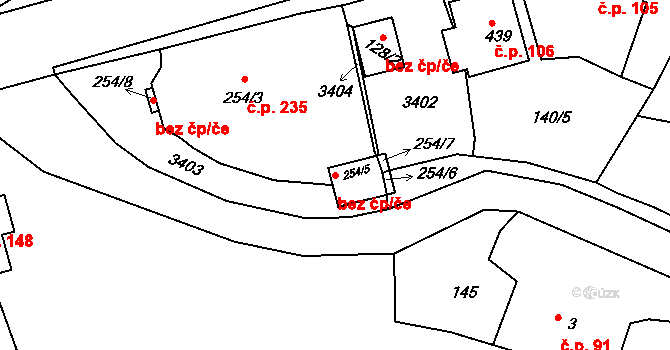 Staňkov 45244961 na parcele st. 254/5 v KÚ Staňkov-město, Katastrální mapa