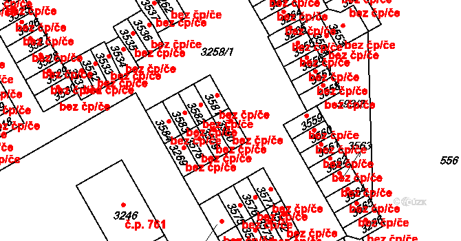 Třinec 46589961 na parcele st. 3580 v KÚ Lyžbice, Katastrální mapa