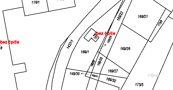 Suchdol nad Lužnicí 47524961 na parcele st. 117 v KÚ Bor, Katastrální mapa
