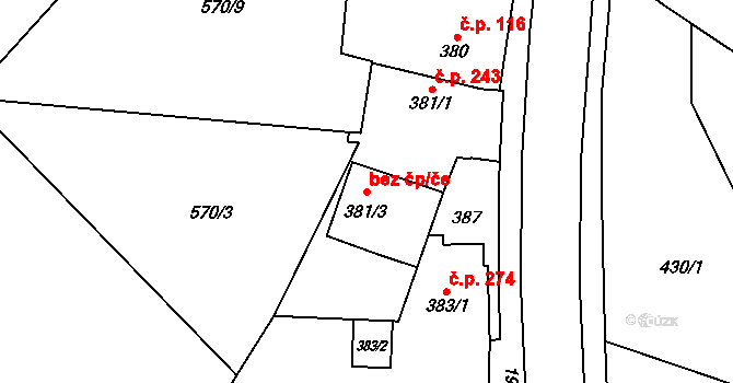 Třebechovice pod Orebem 48438961 na parcele st. 381/3 v KÚ Třebechovice pod Orebem, Katastrální mapa