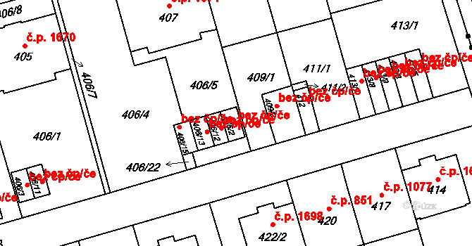 Praha 48441961 na parcele st. 406/2 v KÚ Břevnov, Katastrální mapa