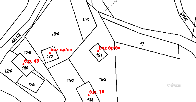 Bohdalovice 48473961 na parcele st. 191 v KÚ Skubice, Katastrální mapa