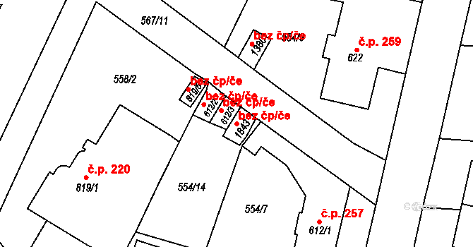 Broumov 49283961 na parcele st. 1843 v KÚ Broumov, Katastrální mapa