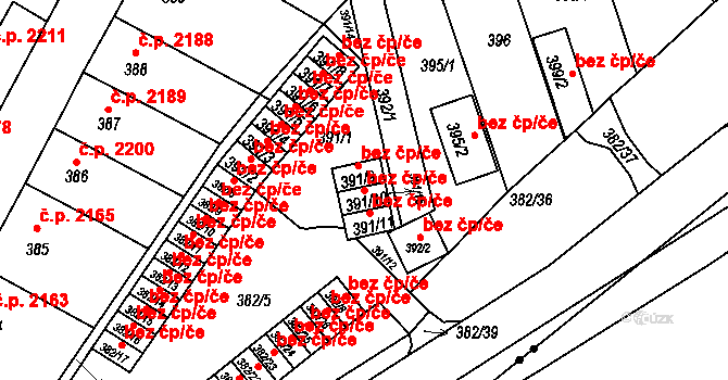 Chomutov 49532961 na parcele st. 391/10 v KÚ Chomutov II, Katastrální mapa