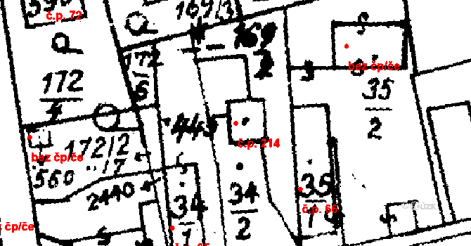 Trhová Kamenice 214 na parcele st. 445 v KÚ Trhová Kamenice, Katastrální mapa