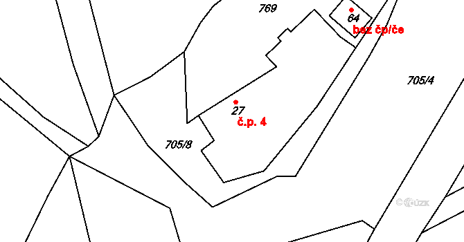 Libkov 4 na parcele st. 27 v KÚ Libkov u Nasavrk, Katastrální mapa
