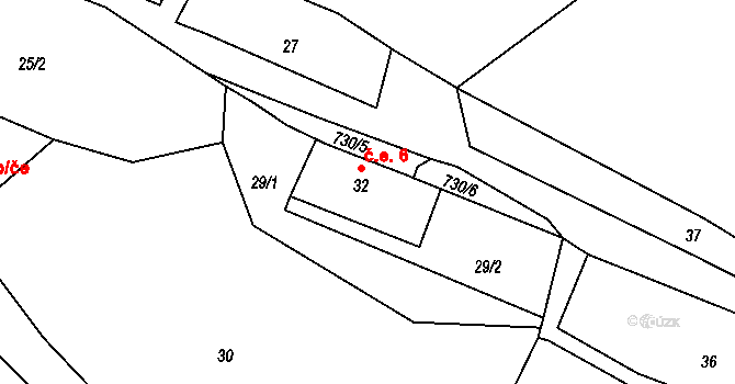 Ovesná 6, Benešov nad Ploučnicí na parcele st. 32 v KÚ Ovesná, Katastrální mapa