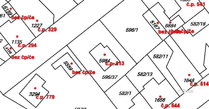 Beroun-Závodí 813, Beroun na parcele st. 5984 v KÚ Beroun, Katastrální mapa