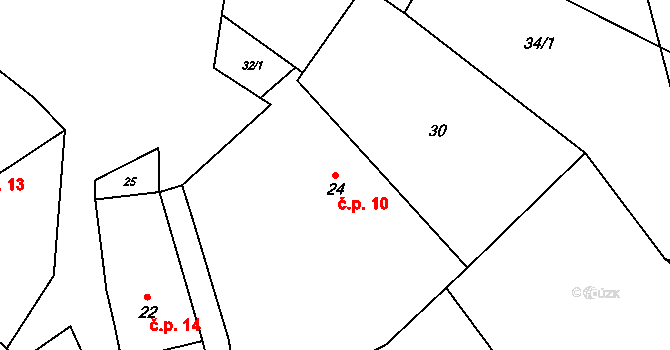Korbelova Lhota 10, Velké Opatovice na parcele st. 24 v KÚ Korbelova Lhota, Katastrální mapa