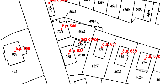 Lenešice 93228961 na parcele st. 929 v KÚ Lenešice, Katastrální mapa