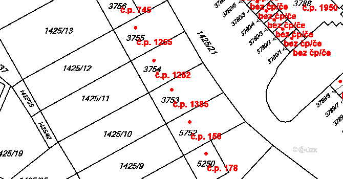 Šumperk 1385 na parcele st. 3753 v KÚ Šumperk, Katastrální mapa