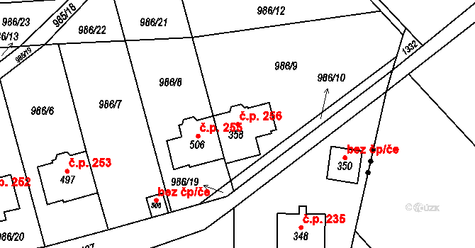 Želivec 256, Sulice na parcele st. 358 v KÚ Sulice, Katastrální mapa
