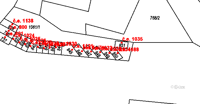 Děčín IX-Bynov 1033, Děčín na parcele st. 848 v KÚ Bynov, Katastrální mapa