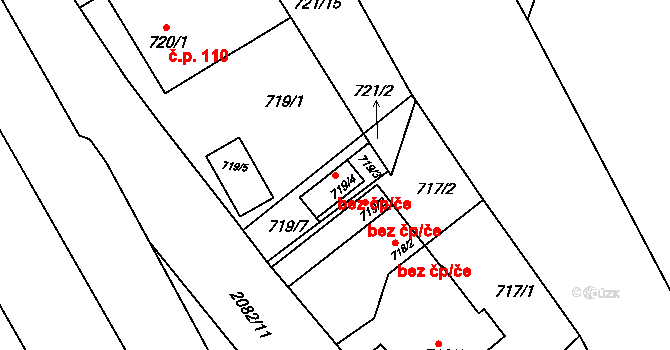 Třinec 40221962 na parcele st. 719/4 v KÚ Lyžbice, Katastrální mapa