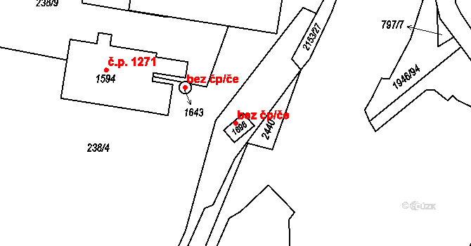 Třebechovice pod Orebem 40331962 na parcele st. 1696 v KÚ Třebechovice pod Orebem, Katastrální mapa